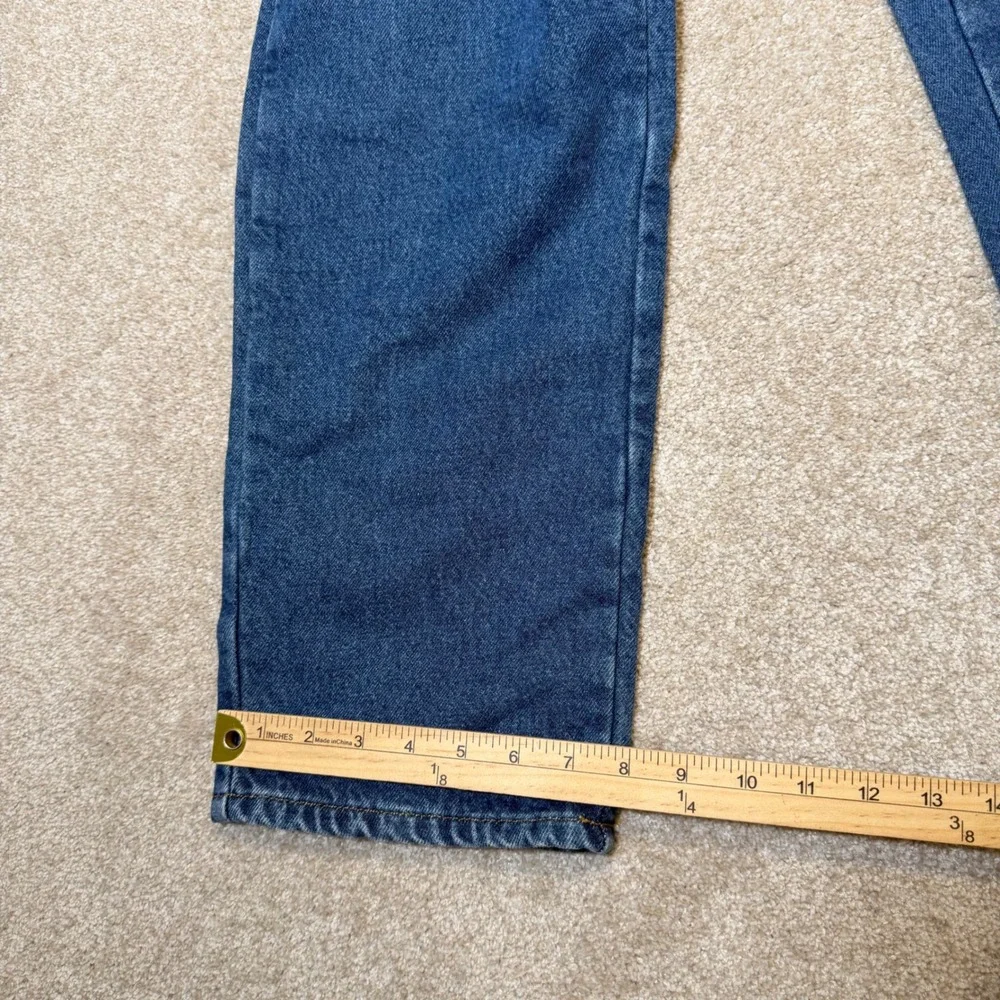L.L. Bean Jeans Mens 33x29 Blue Flannel Lined Natural Fit Plaid‎ Denim 130657